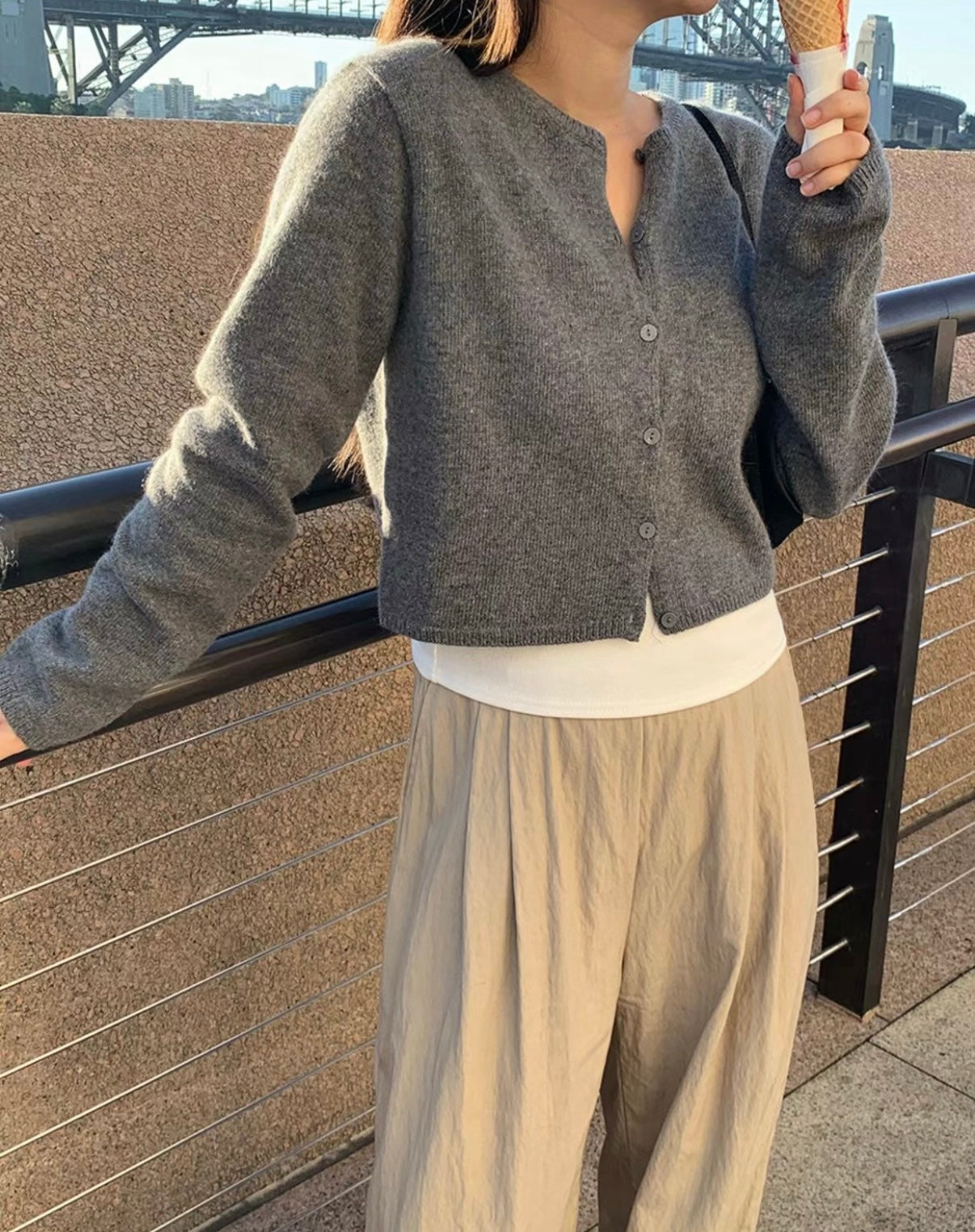 羊毛針織開襟衫