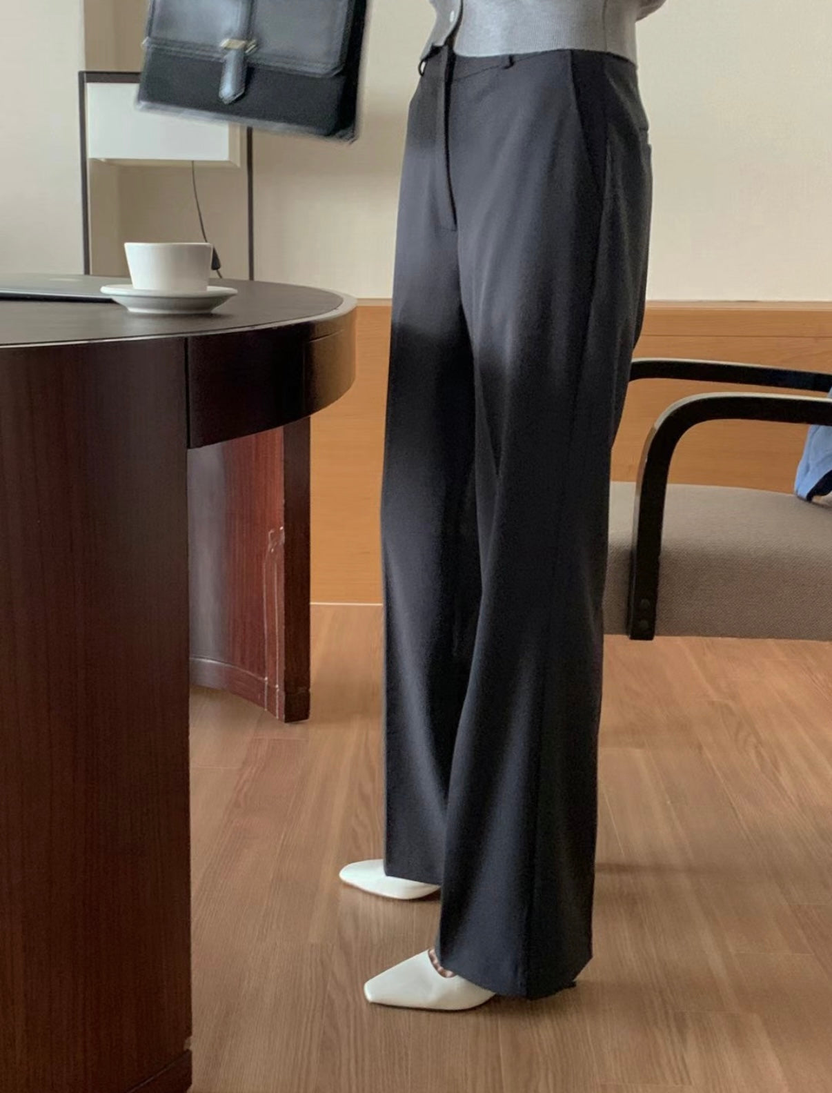 高腰直筒西裝褲
