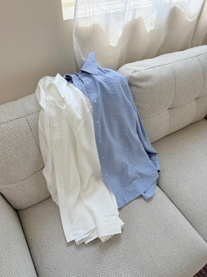 薄長袖透氣襯衫