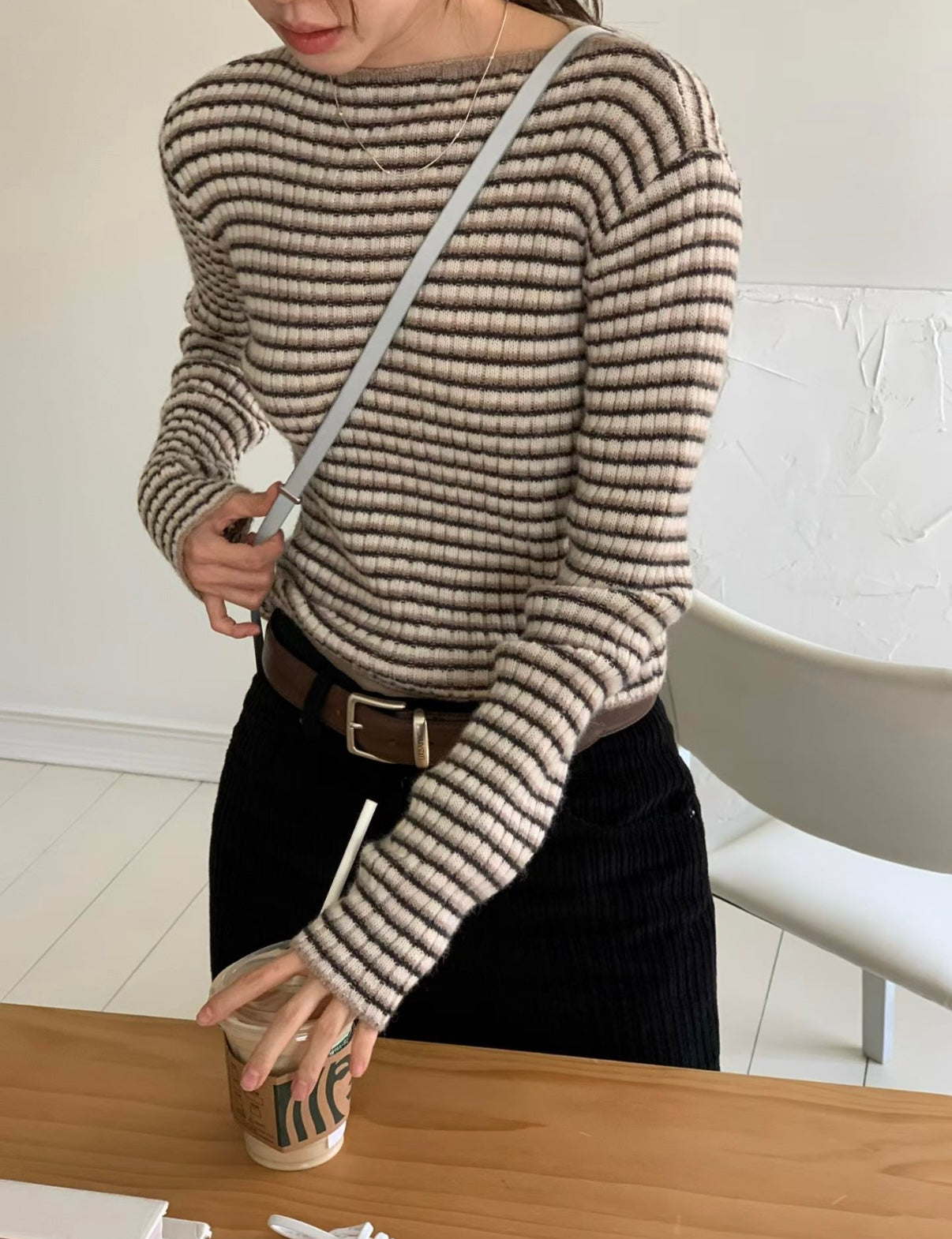 軟綿羊毛針織條紋