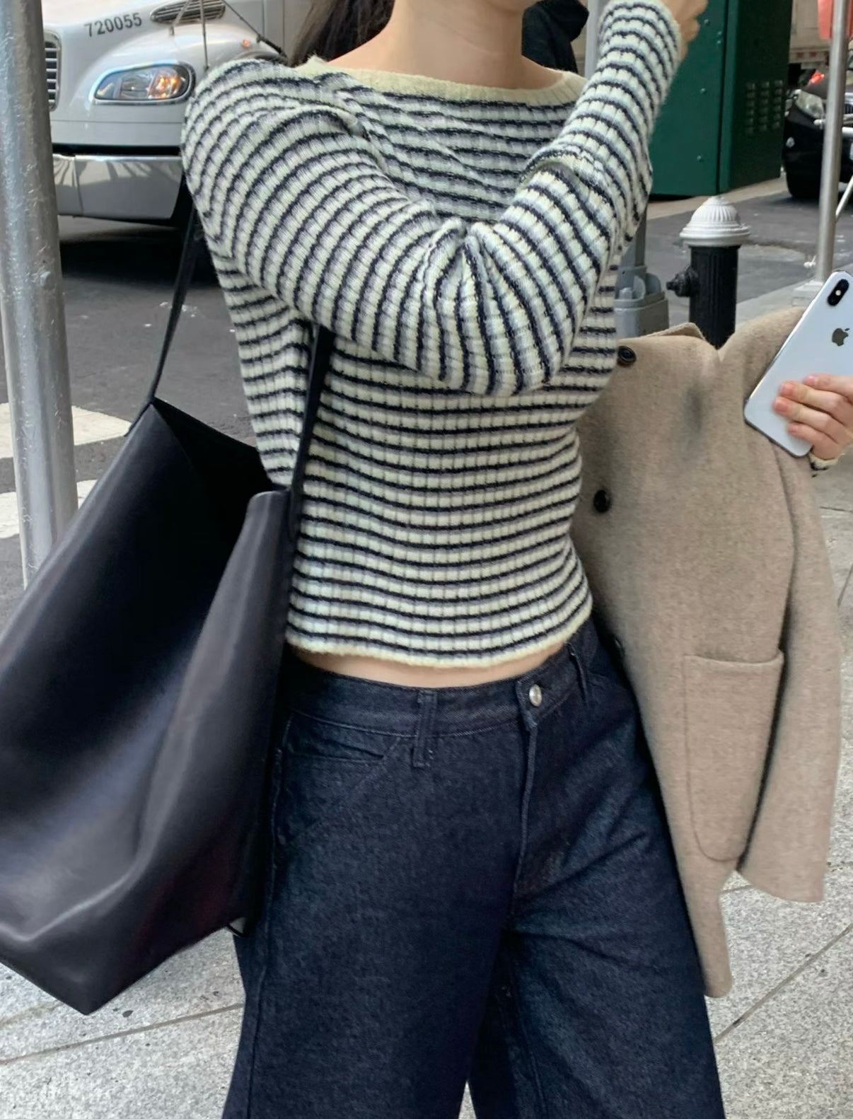 軟綿羊毛針織條紋