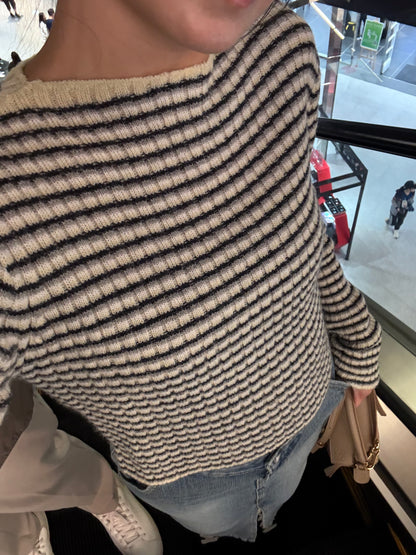 軟綿羊毛針織條紋