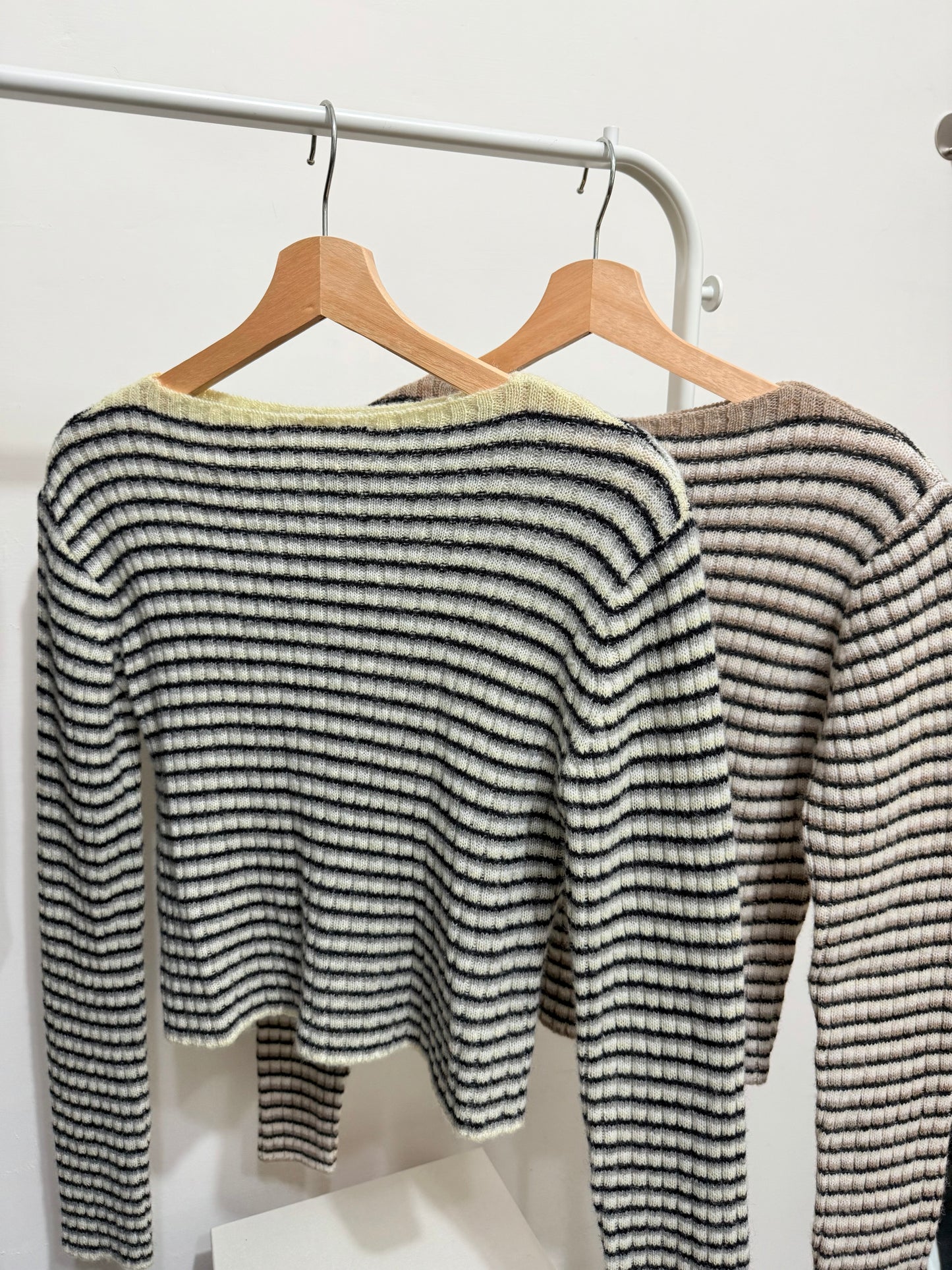 軟綿羊毛針織條紋