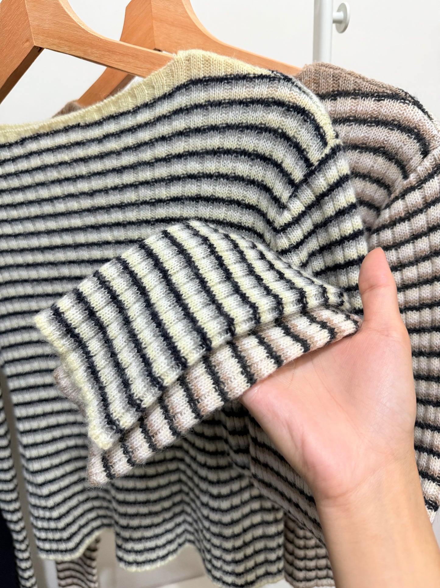 軟綿羊毛針織條紋