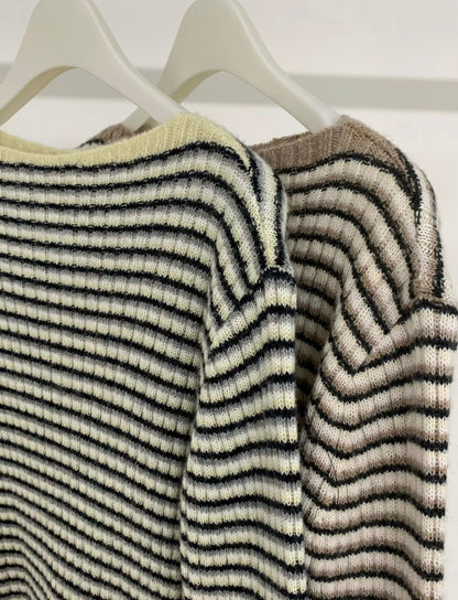 軟綿羊毛針織條紋