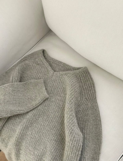 小V領5色針織毛衣