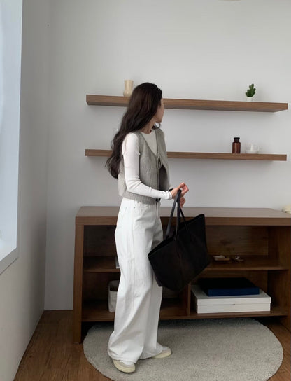 暖呼羊毛繫繩小背心