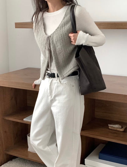 暖呼羊毛繫繩小背心