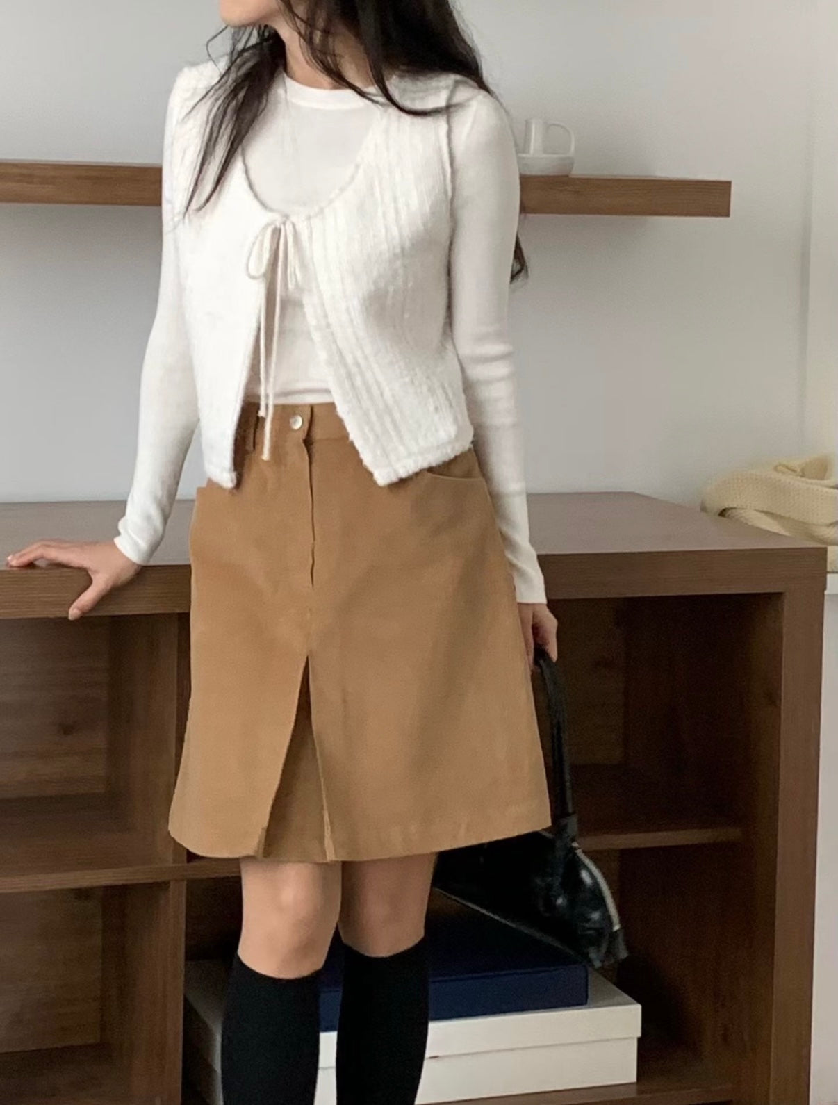 暖呼羊毛繫繩小背心