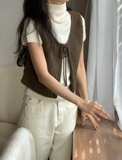 暖呼羊毛繫繩小背心