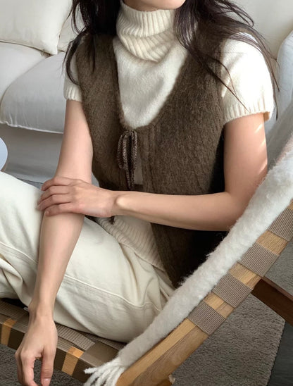 暖呼羊毛繫繩小背心