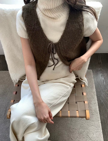 暖呼羊毛繫繩小背心