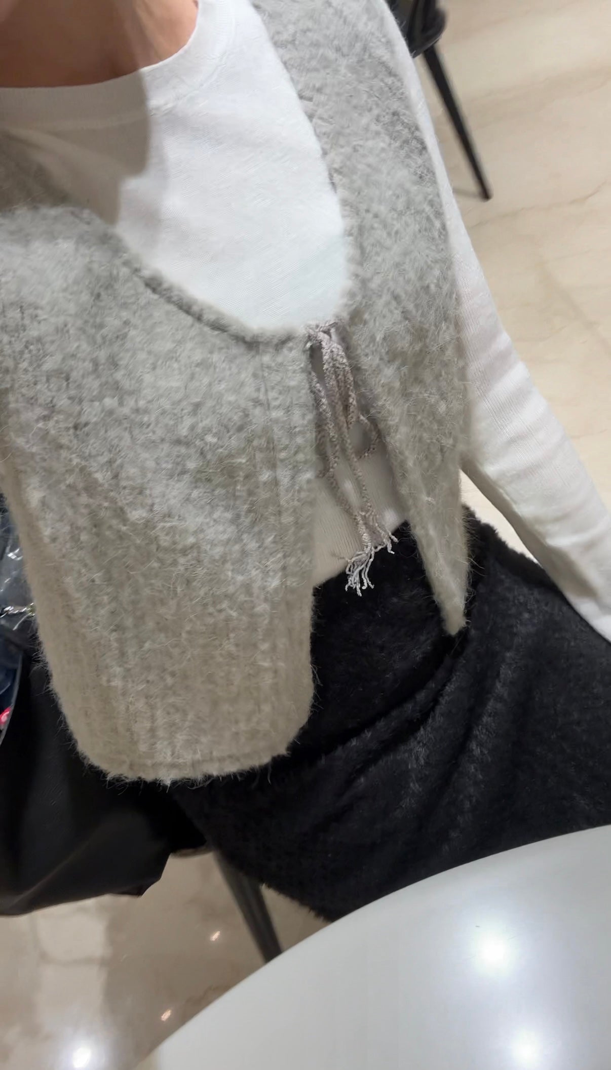 暖呼羊毛繫繩小背心