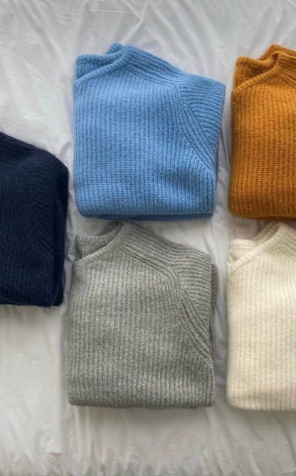 小V領5色針織毛衣
