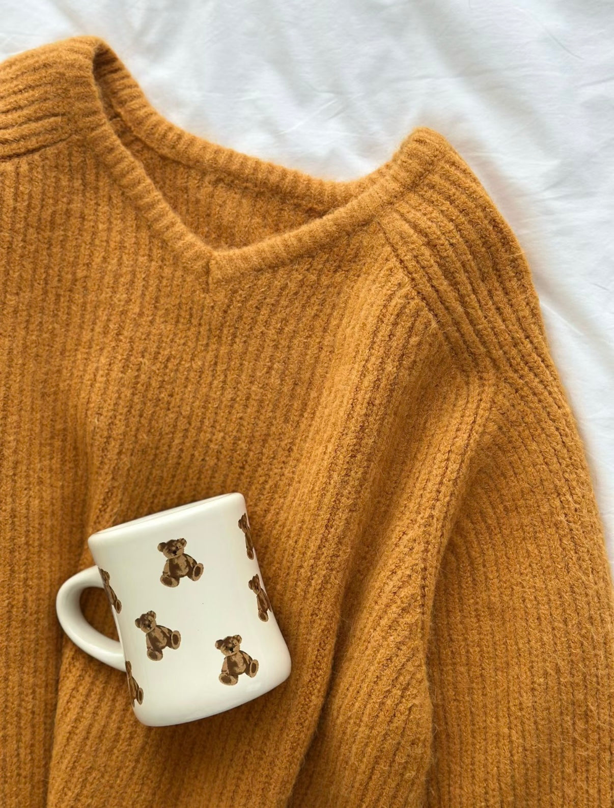 小V領5色針織毛衣