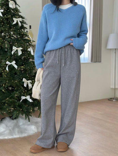 小V領5色針織毛衣