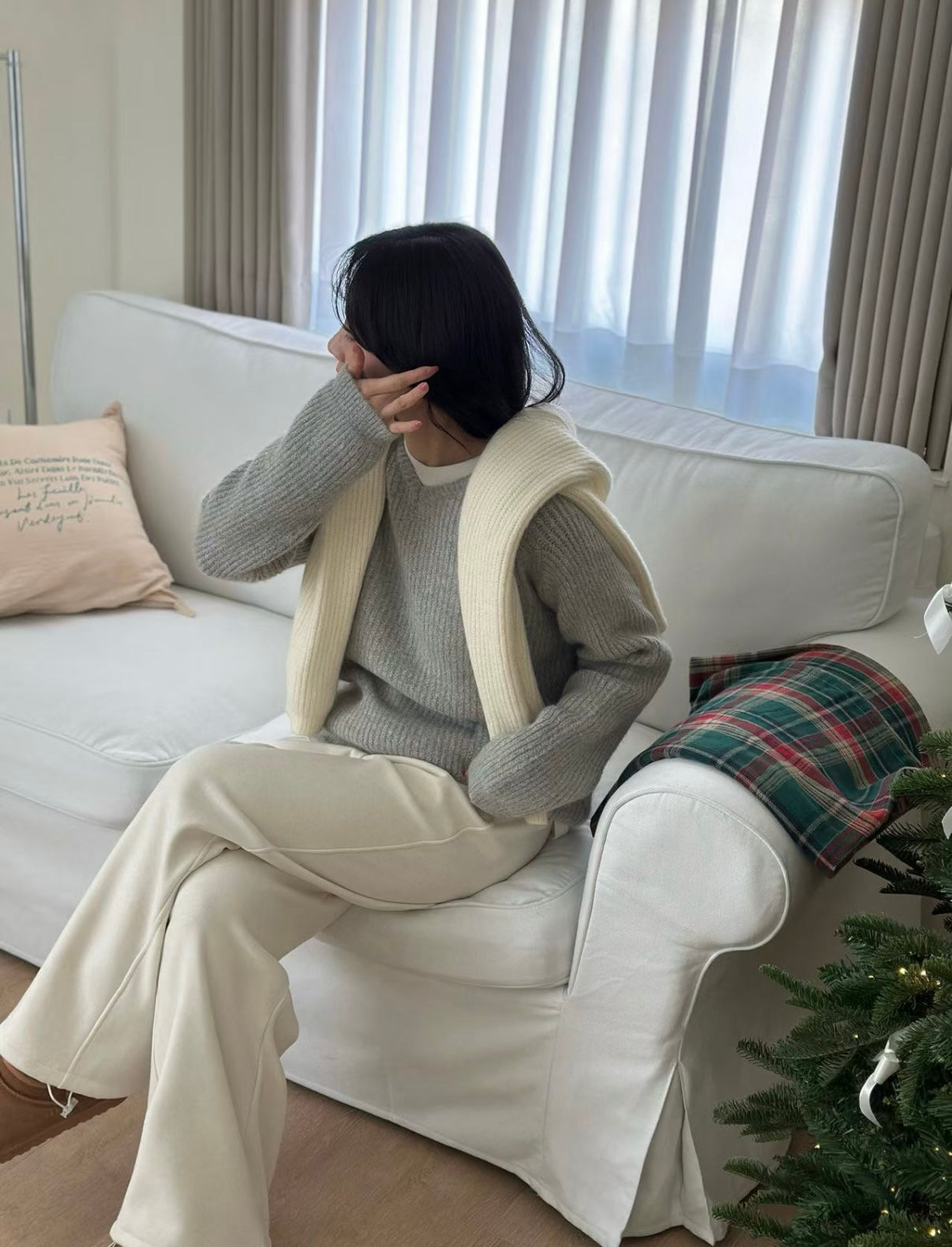 小V領5色針織毛衣