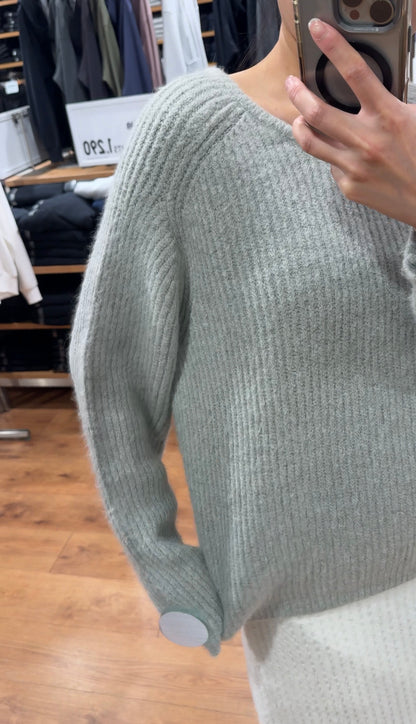 小V領5色針織毛衣